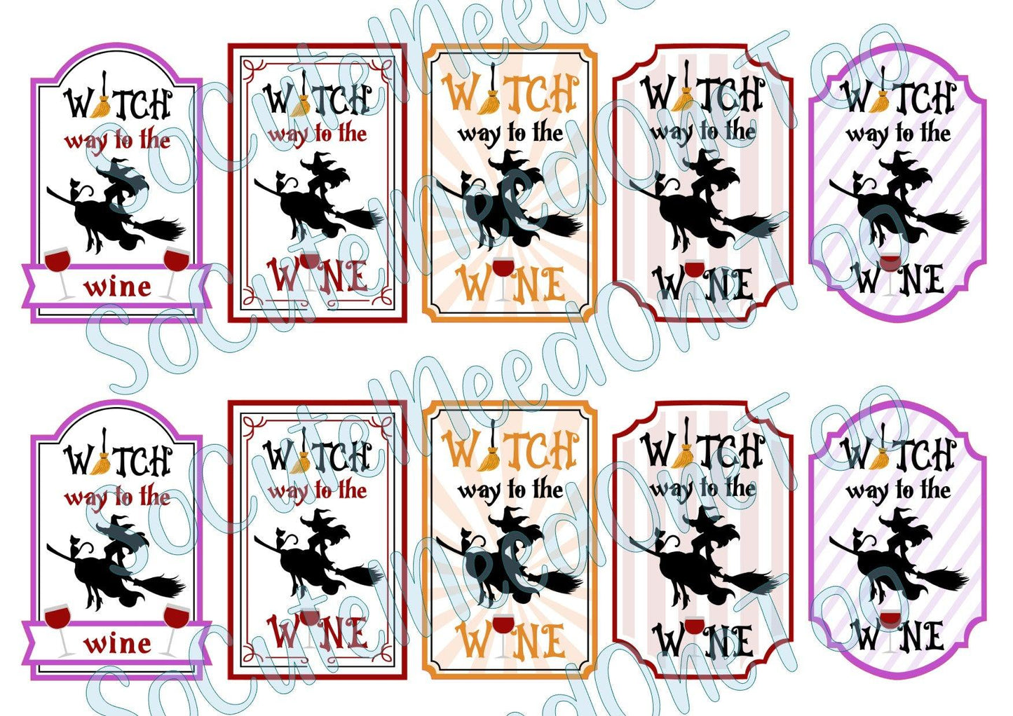 Witchy Wine Labels Waterslide Decals - SoCuteINeedOneToo