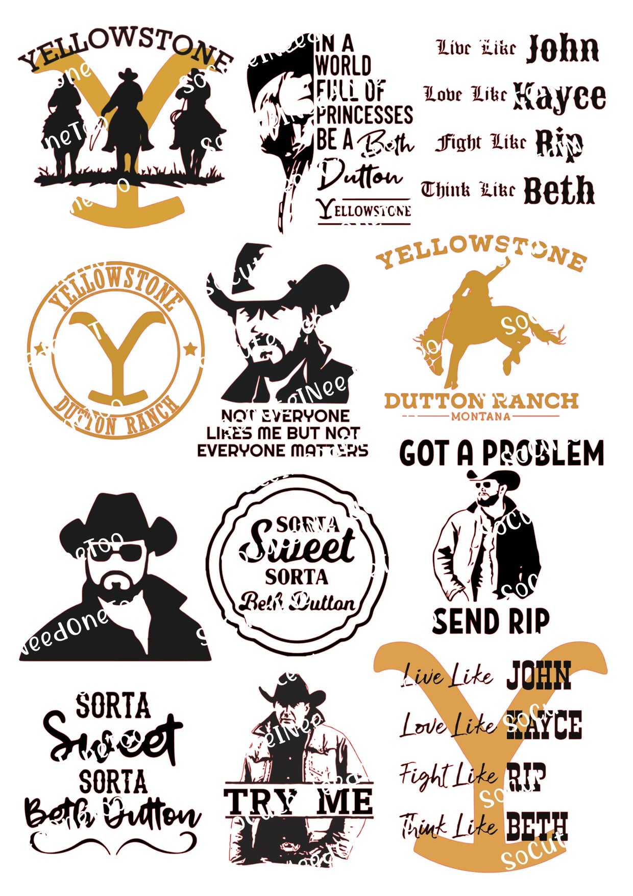 Yellowstone #2 Waterslide Decals - SoCuteINeedOneToo