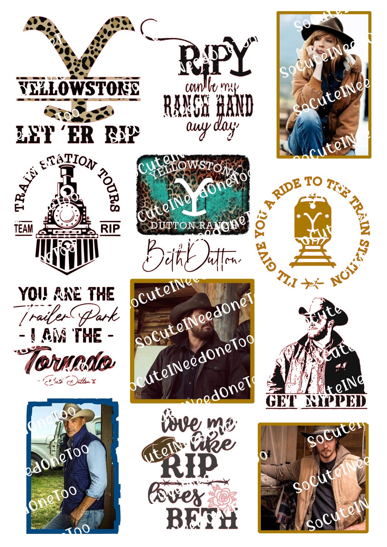 Yellowstone #3 Waterslide Decals - SoCuteINeedOneToo