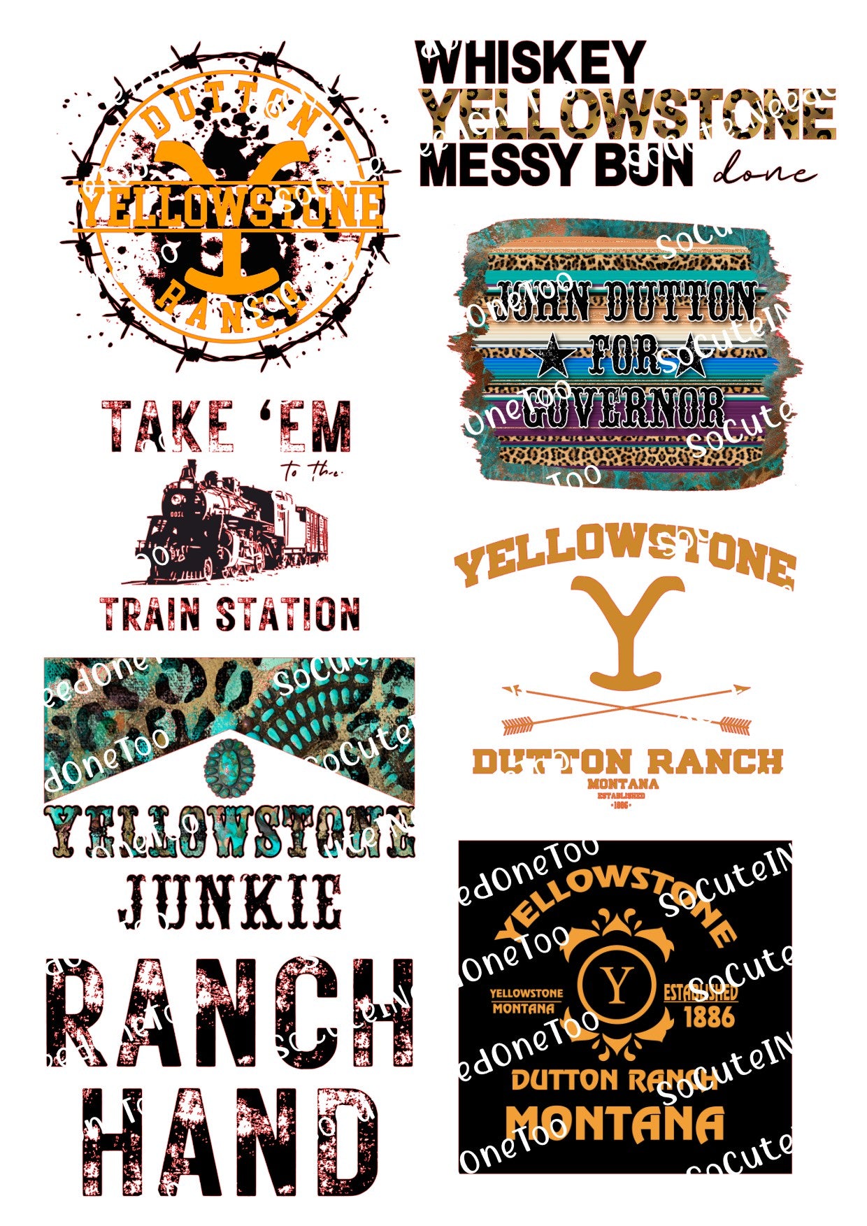 Yellowstone #5 Waterslide Decals - SoCuteINeedOneToo