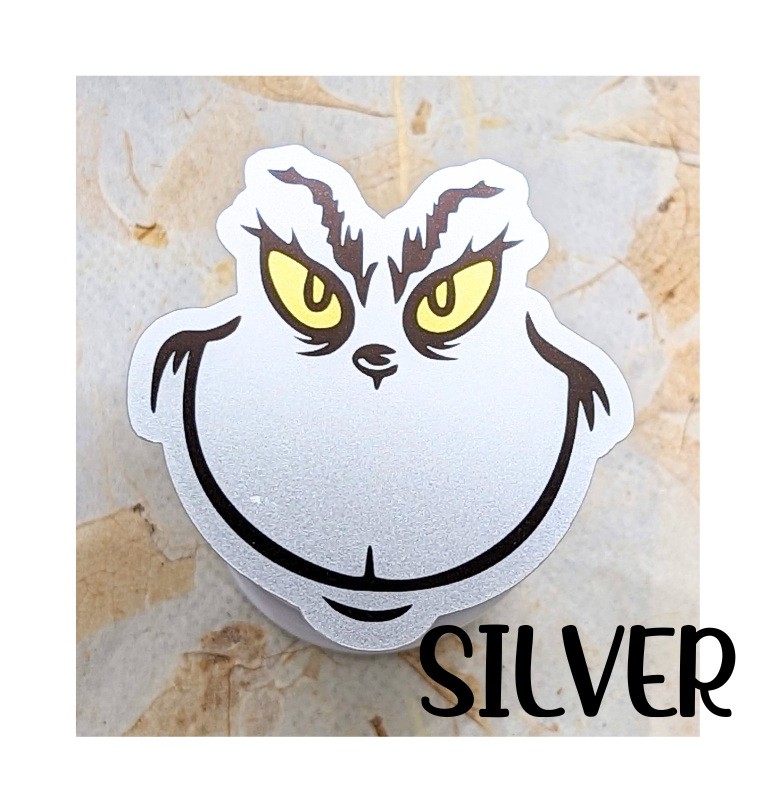 Green Holiday Grouch Stickers | Die-Cut Vinyl | Christmas Grouch Decals