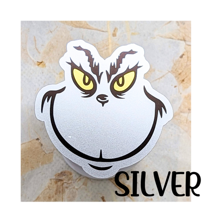 Green Holiday Grouch Stickers | Die-Cut Vinyl | Christmas Grouch Decals