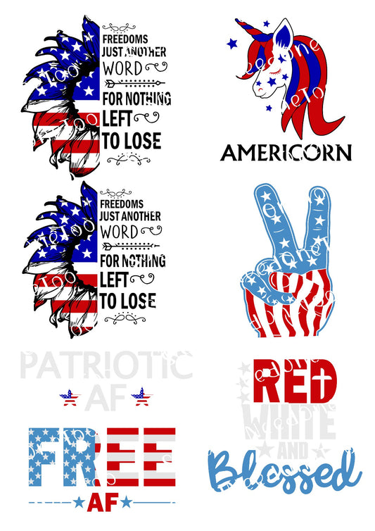 4th of July Waterslide Decals