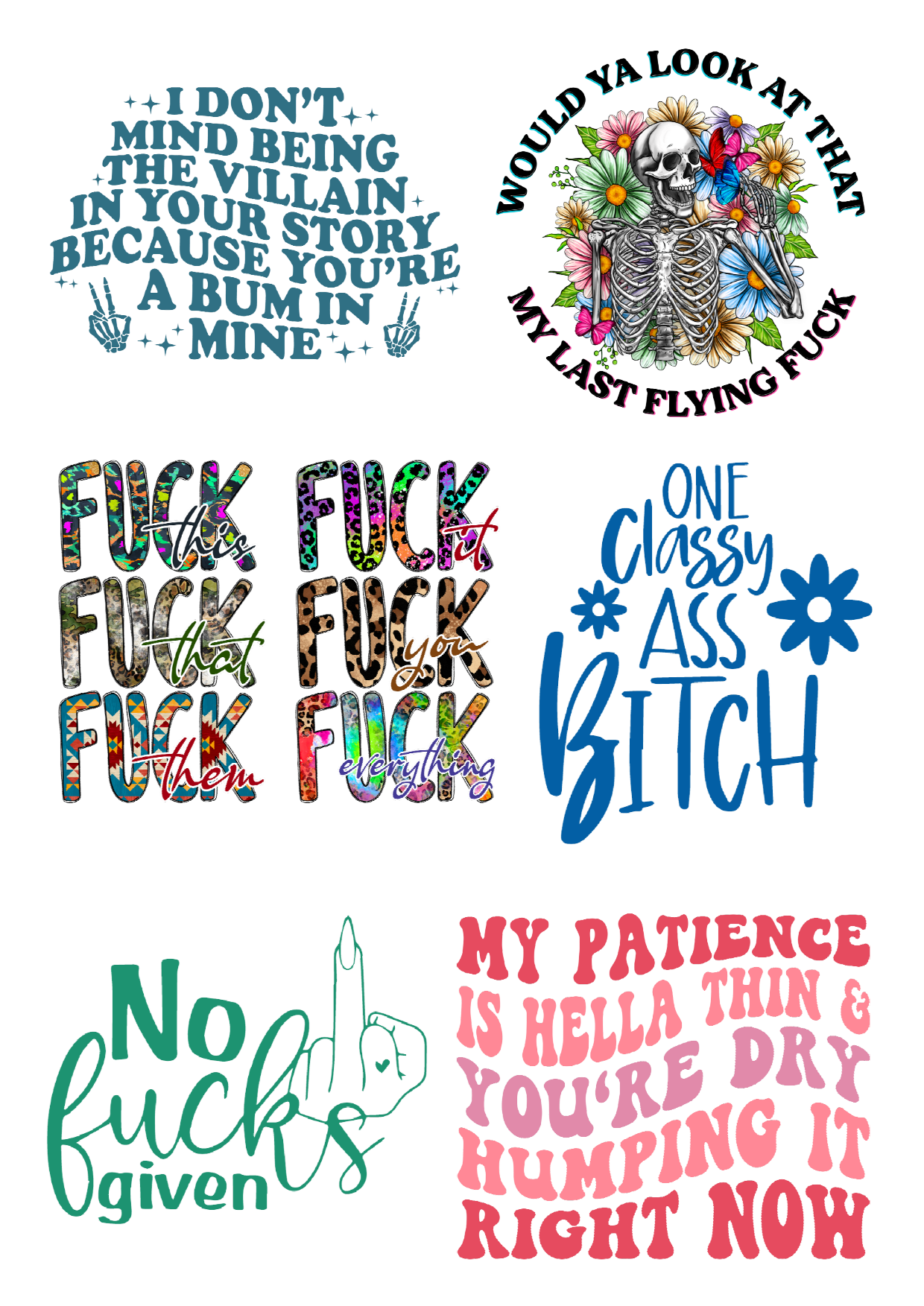 AS - I Don't Mind Waterslide Decals - 3.0 to 3.5 Inches - SoCuteINeedOneToo