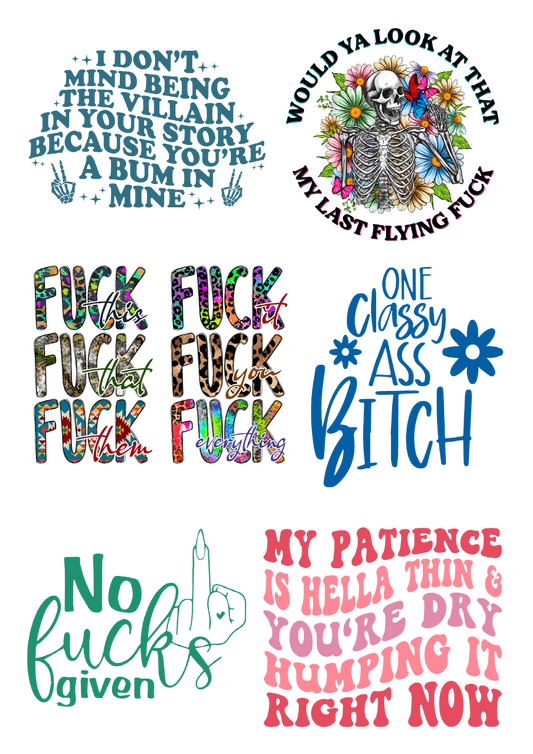 AS - I Don't Mind Waterslide Decals - 3.0 to 3.5 Inches - SoCuteINeedOneToo