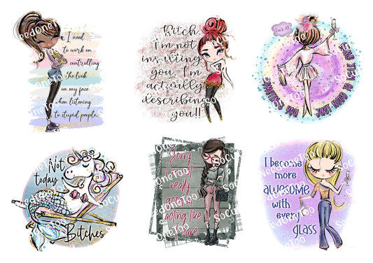 AS - Sassy Women Waterslide Decals - SoCuteINeedOneToo