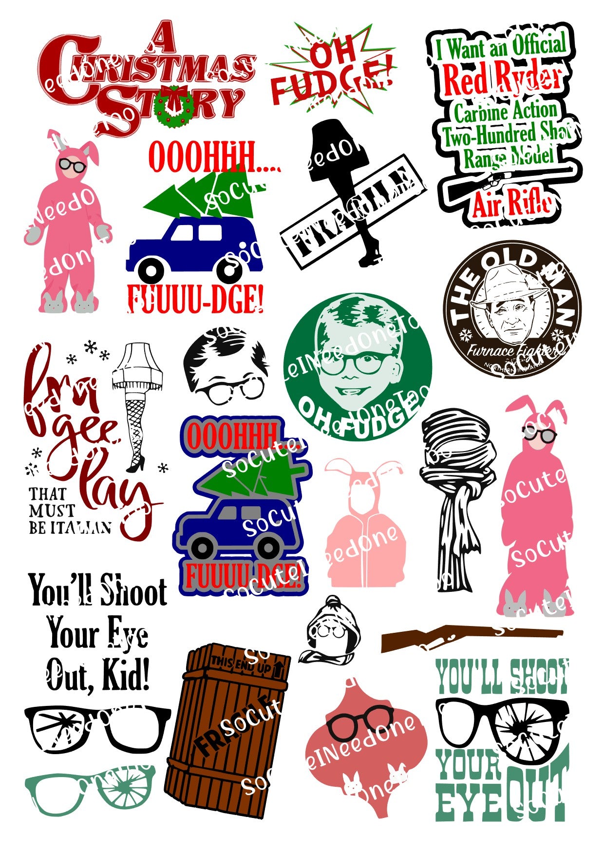 A Christmas Story Waterslide Decals - SoCuteINeedOneToo