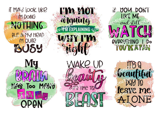 Adult Humor #10 Waterslide Decals - SoCuteINeedOneToo