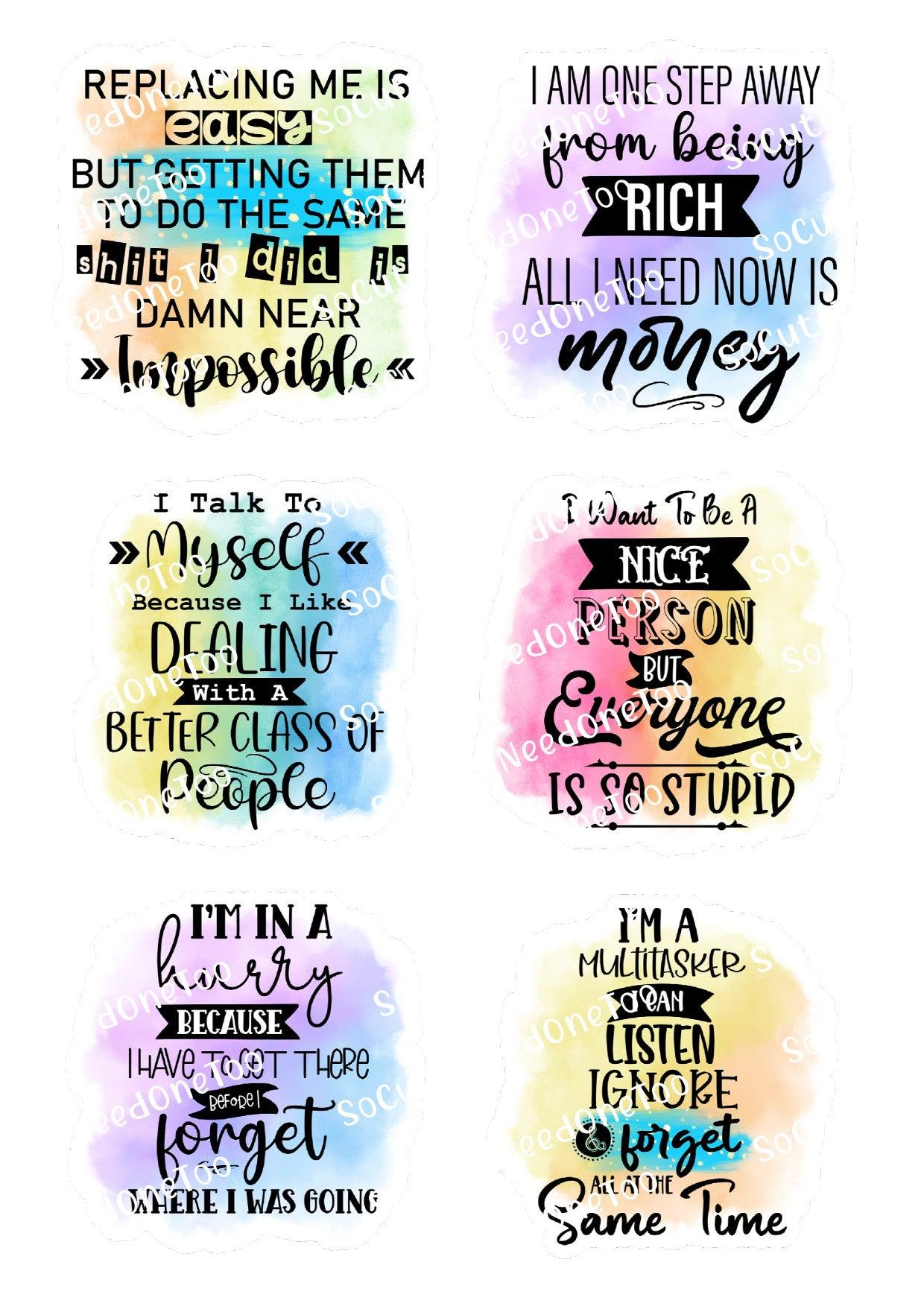 Adult Jokes #4 & #5 Waterslide Decals - SoCuteINeedOneToo