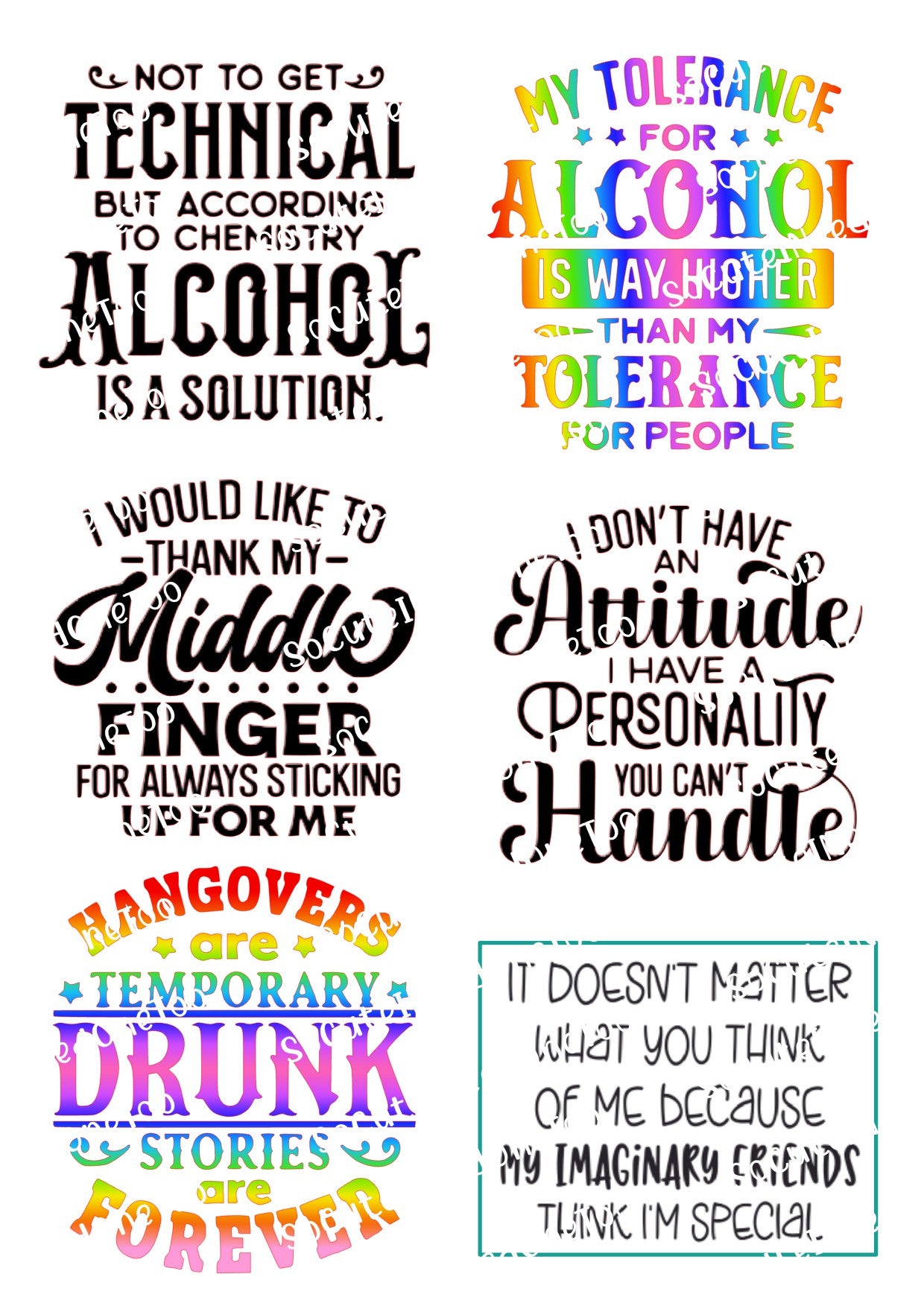 Adult Sayings - Not to Get Technical Waterslide Decals - SoCuteINeedOneToo