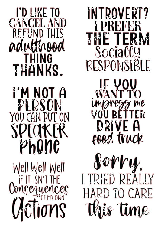 Adult Sayings - I'd Like to Cancel Waterslide Decals - SoCuteINeedOneToo