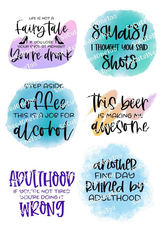 Adult Sayings - Life Is Not Waterslide Decals - SoCuteINeedOneToo