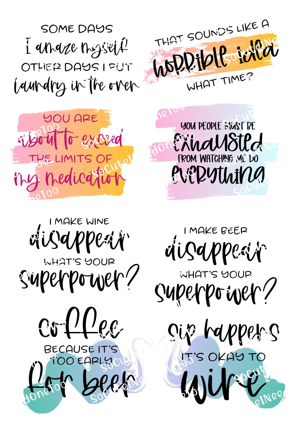 Adult Sayings - Some Days I amaze myself Waterslide Decals - SoCuteINeedOneToo