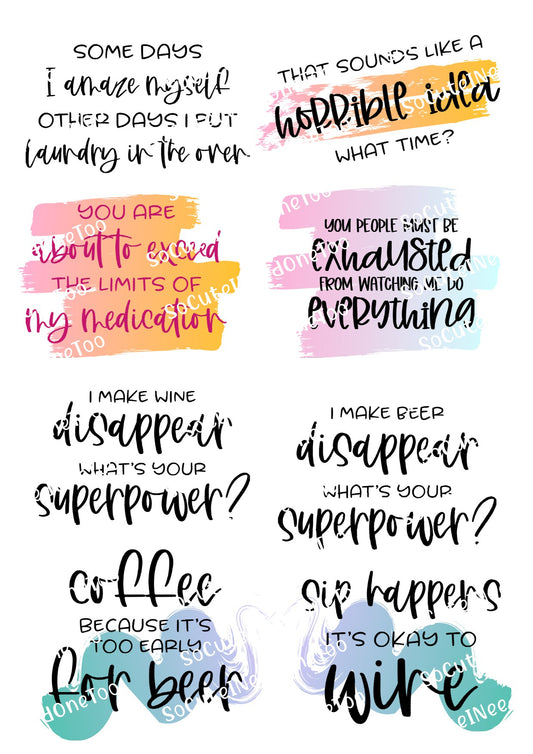 Adult Sayings - Some Days I amaze myself Waterslide Decals - SoCuteINeedOneToo