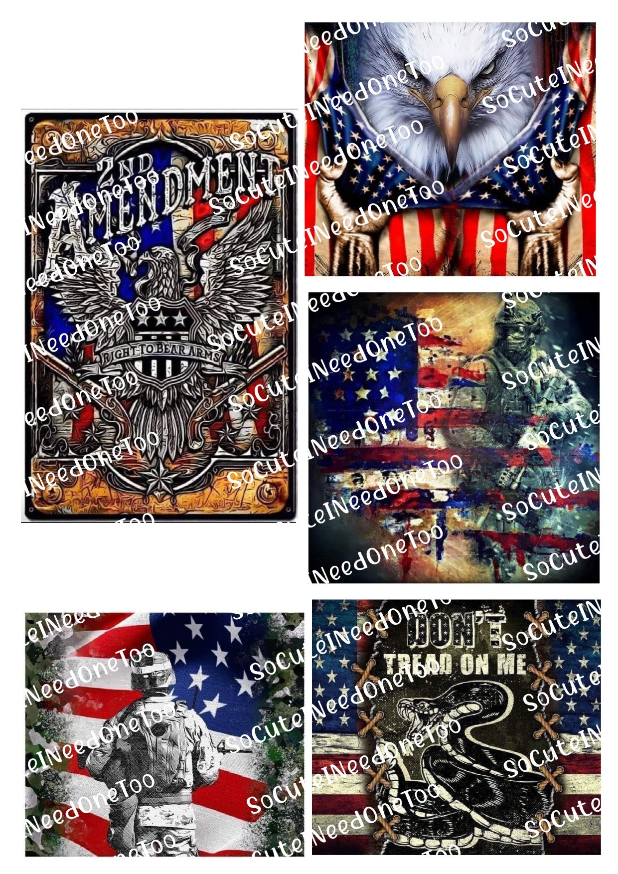 America Love #5 Waterslide Decals - SoCuteINeedOneToo