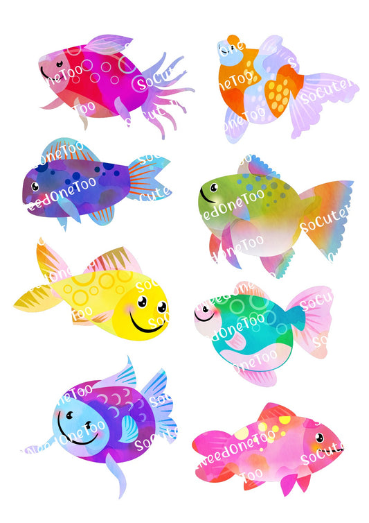 Aquarium Fish Waterslide Decals - SoCuteINeedOneToo
