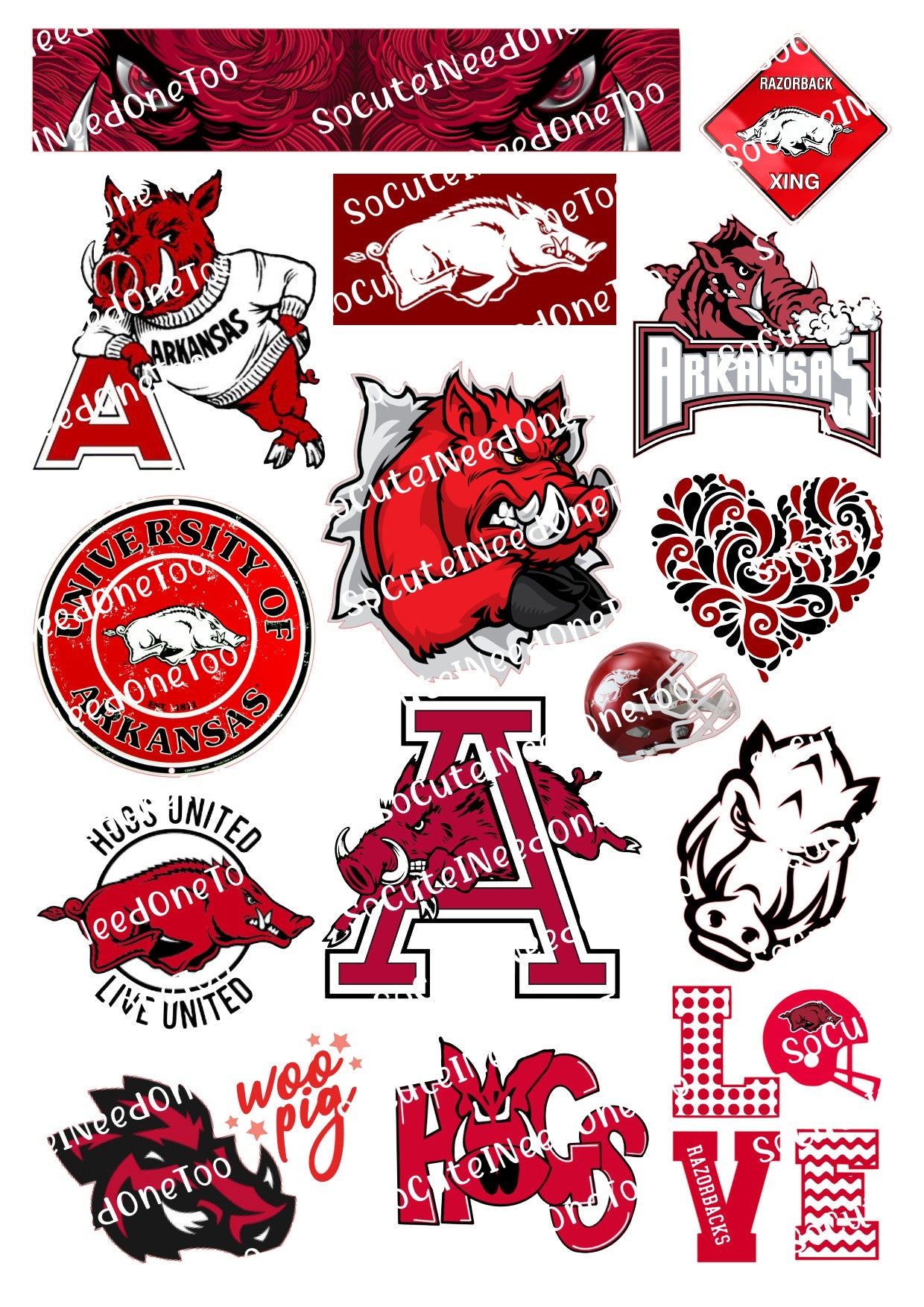 Arkansas Razor Football Decals - SoCuteINeedOneToo