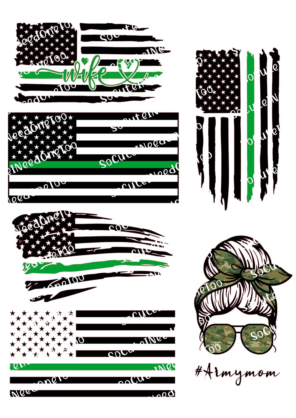 Army Distressed Flag Waterslides - SoCuteINeedOneToo