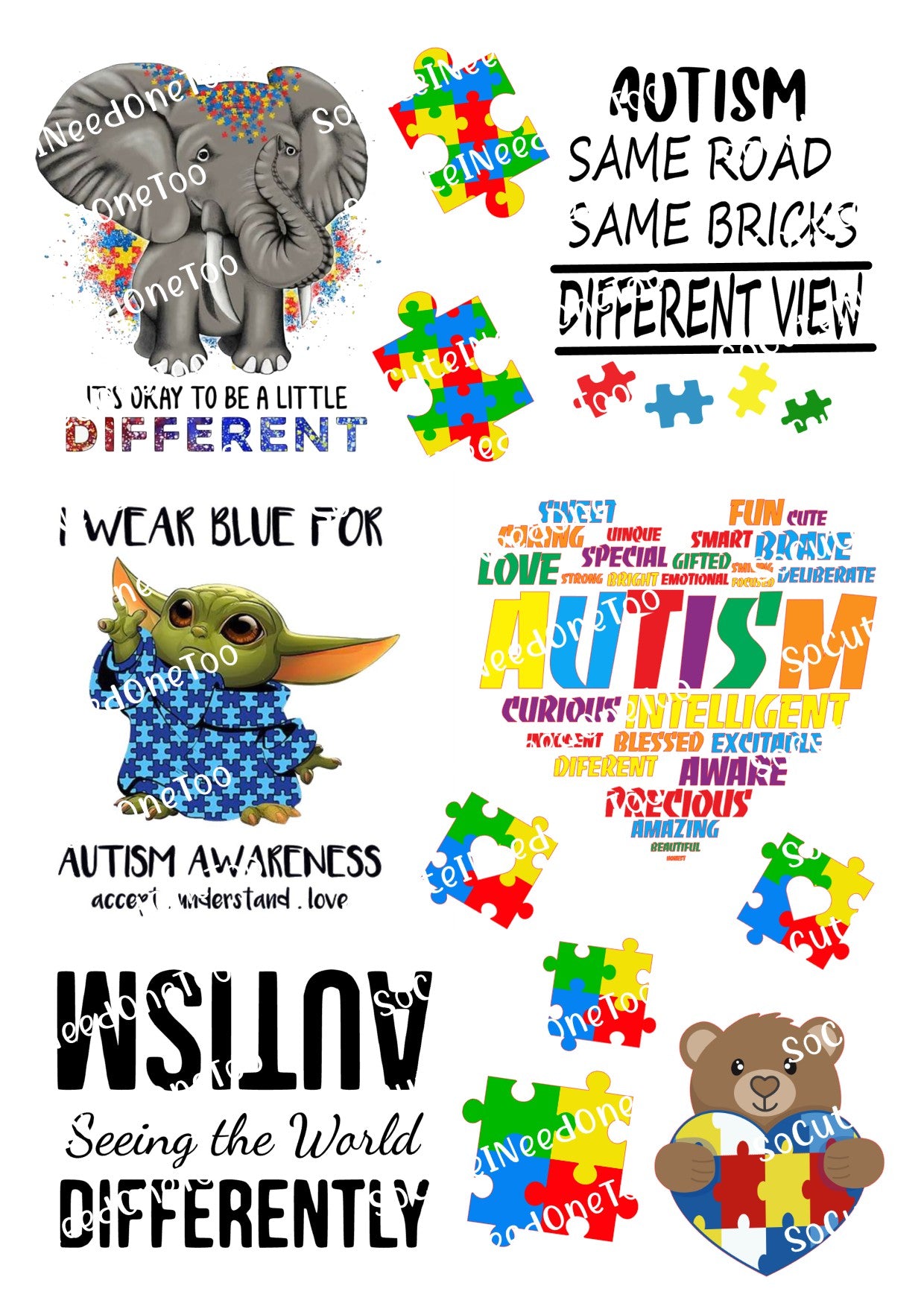 Autism Awareness #2 Waterslide Decals - SoCuteINeedOneToo