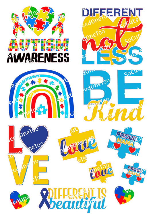 Autism Awareness #3 Waterslide Decals - SoCuteINeedOneToo