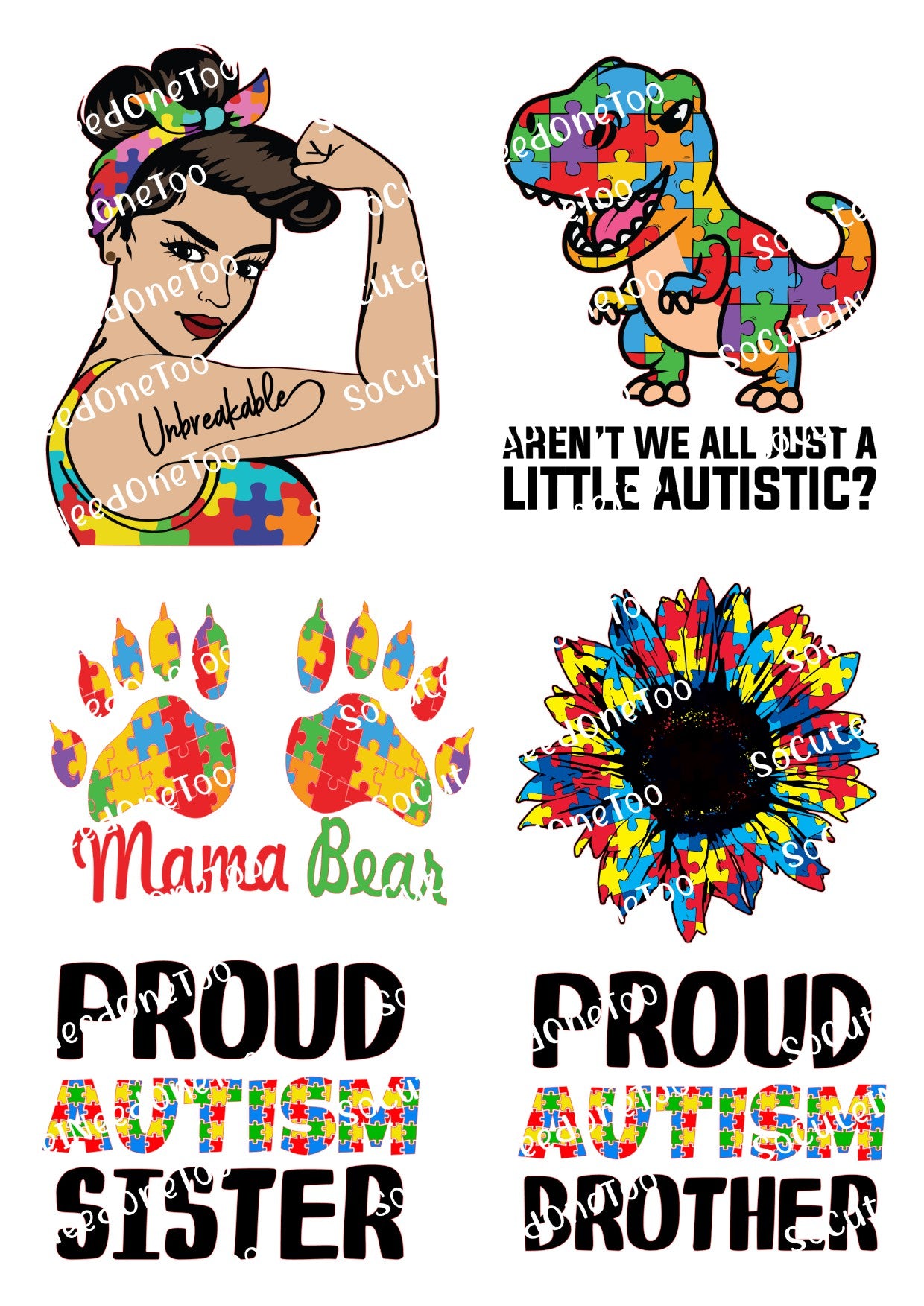 Autism Awareness #6 Waterslide Decals - SoCuteINeedOneToo
