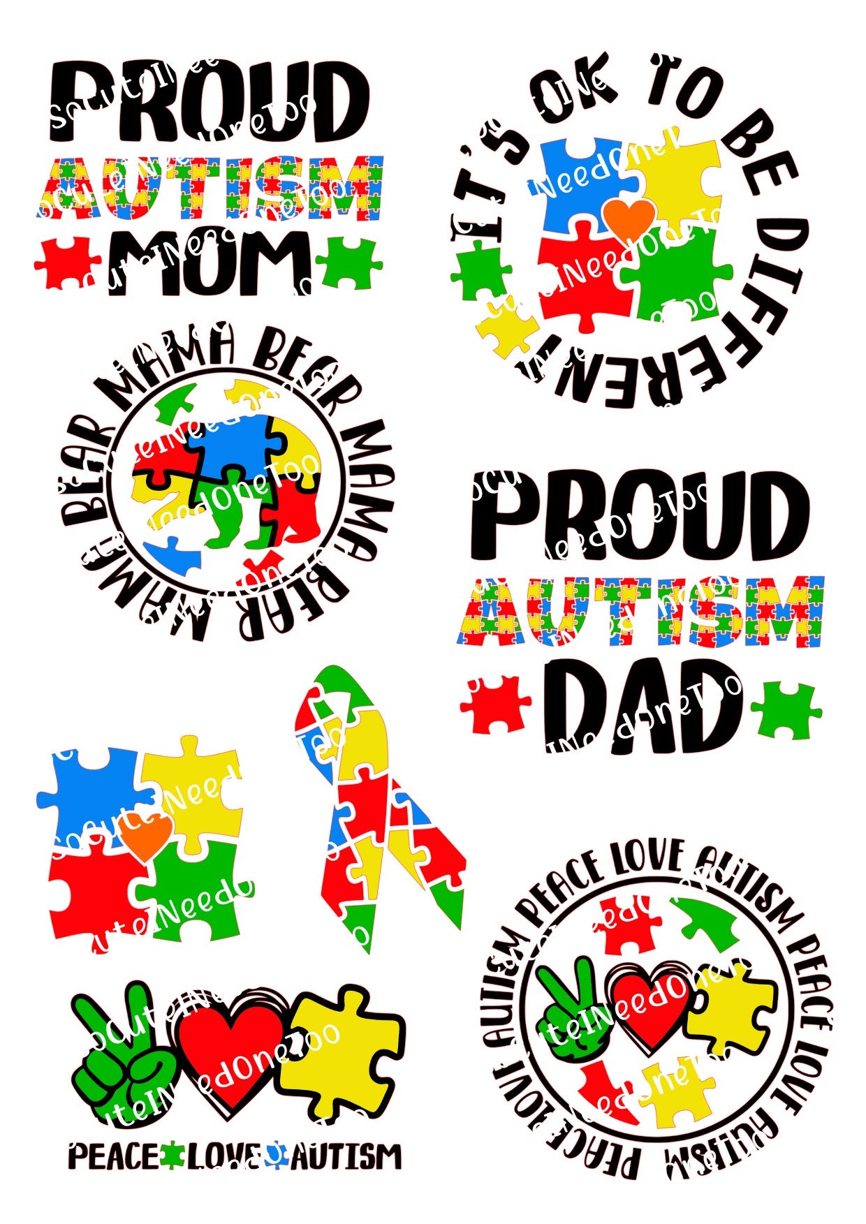 Autism Awareness #7 Waterslide Decals - SoCuteINeedOneToo