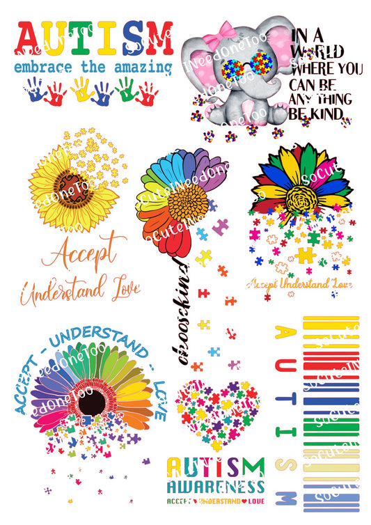 Autism Awareness Waterslide Decals - SoCuteINeedOneToo
