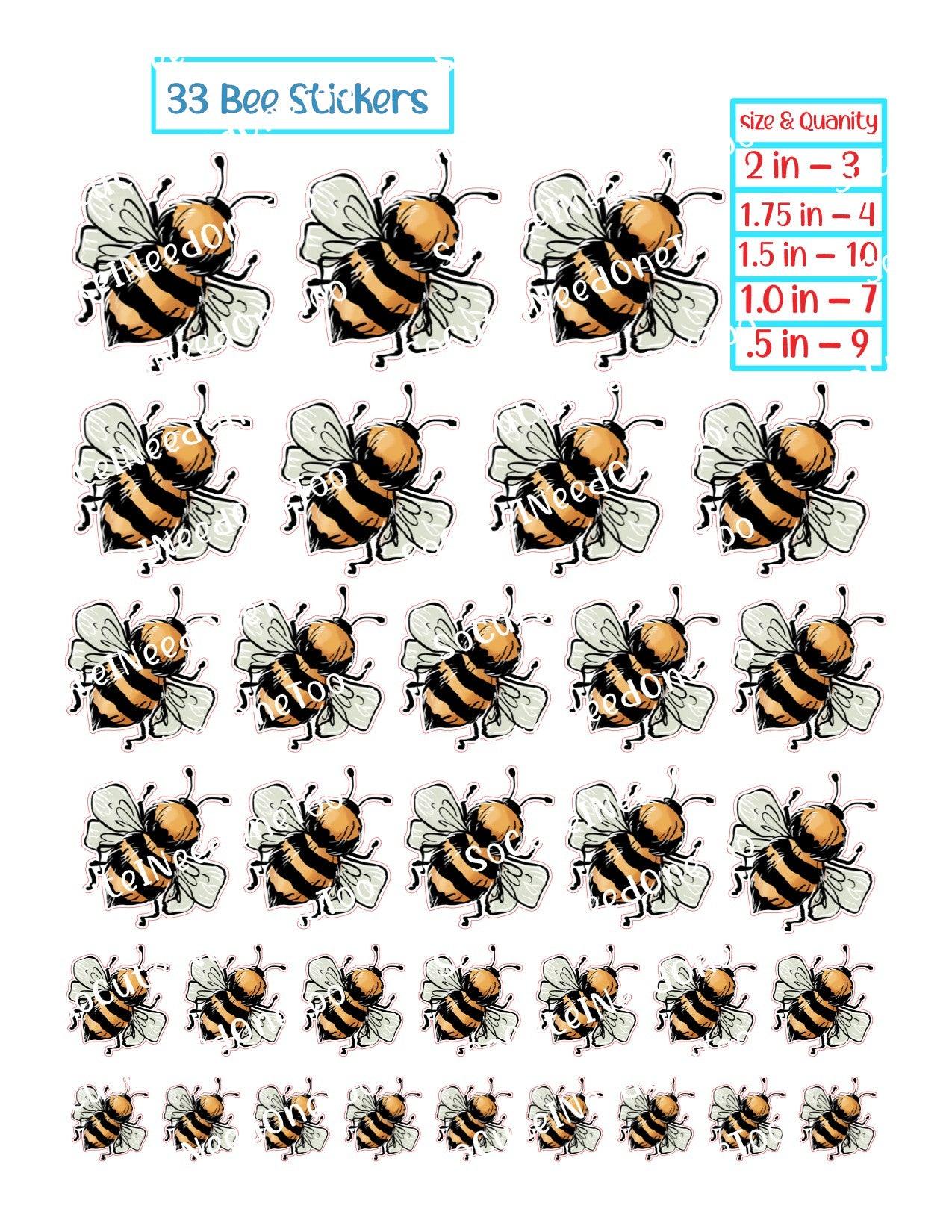 Bee Sticker Sheet - SoCuteINeedOneToo