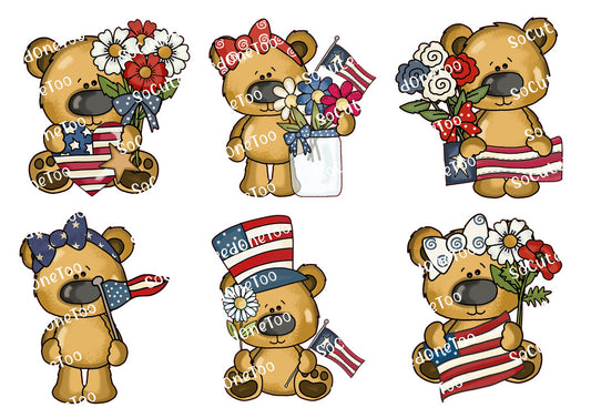 Bitty Bears Patriotic Waterslide Decals - SoCuteINeedOneToo