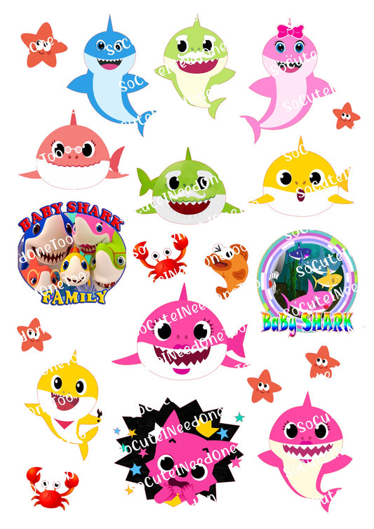 Baby Shark #1 Waterslide Decals - SoCuteINeedOneToo