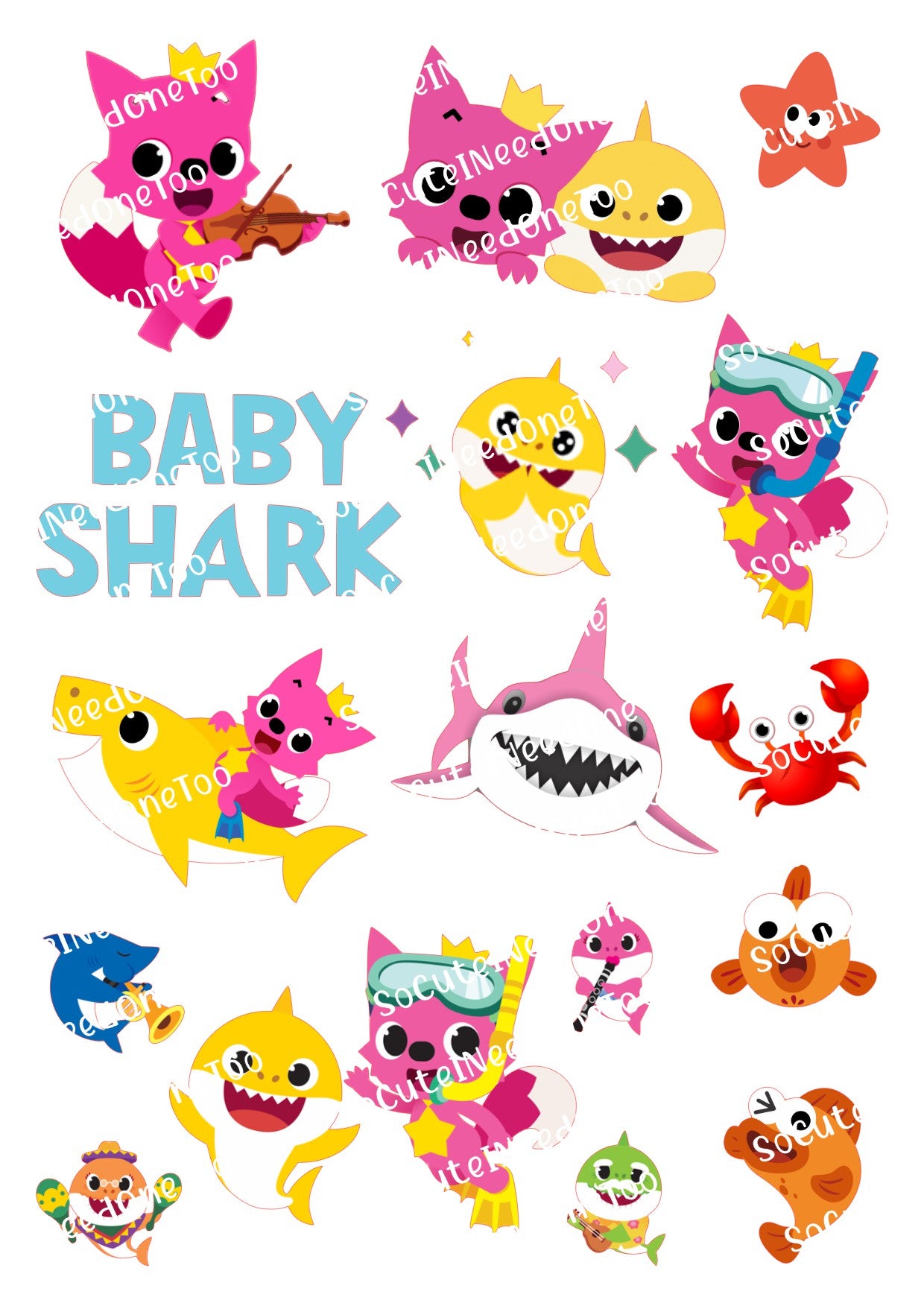 Baby Shark #2 Waterslide Decals - SoCuteINeedOneToo