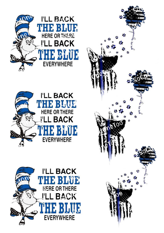 Back the Blue #2 Waterslide Decals - SoCuteINeedOneToo