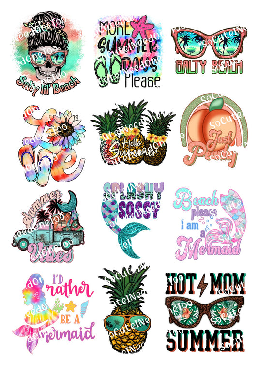 Beach - Salty Little Beach Waterslide Decals - SoCuteINeedOneToo