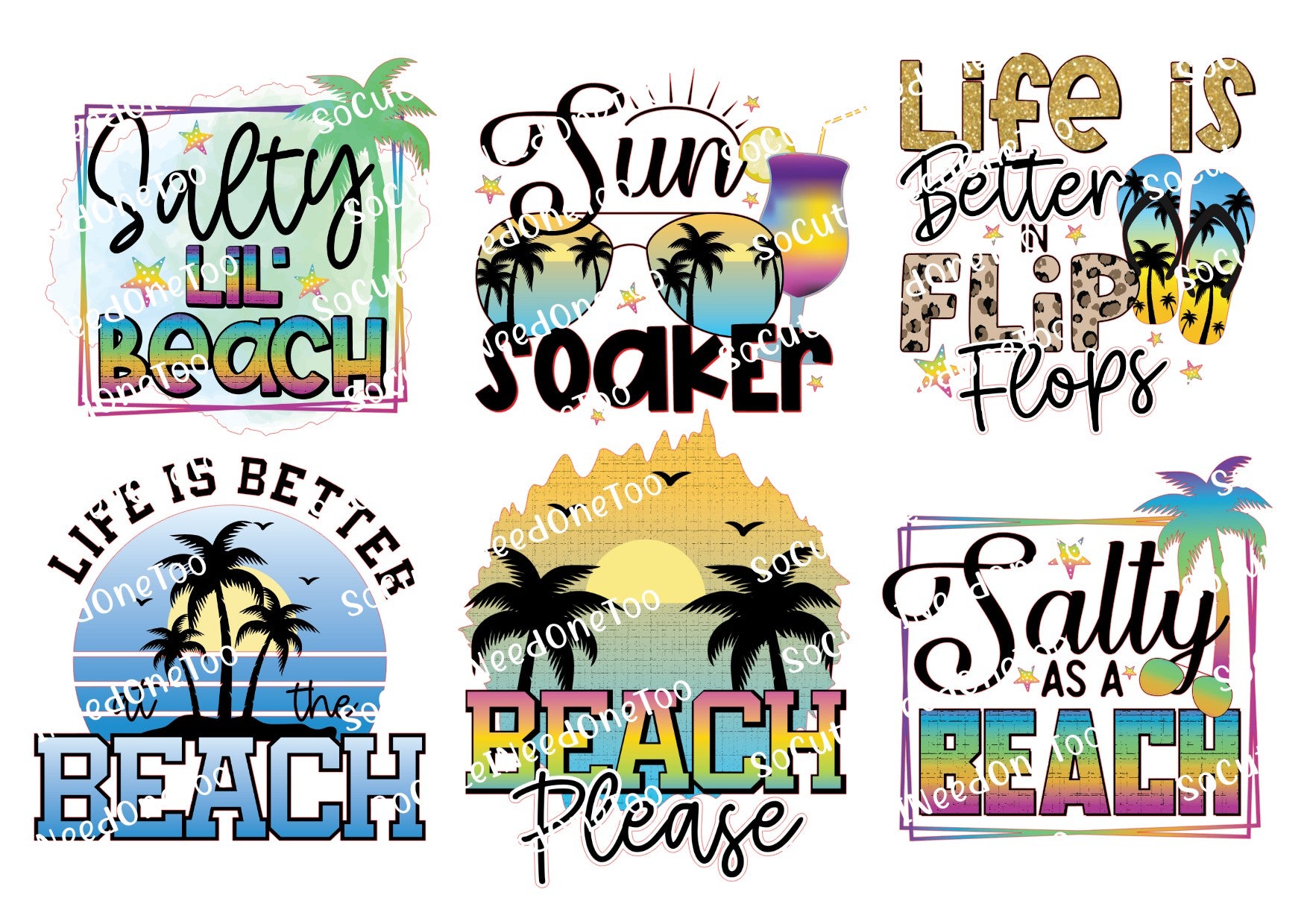 Beach #2 Waterslide Decals - SoCuteINeedOneToo