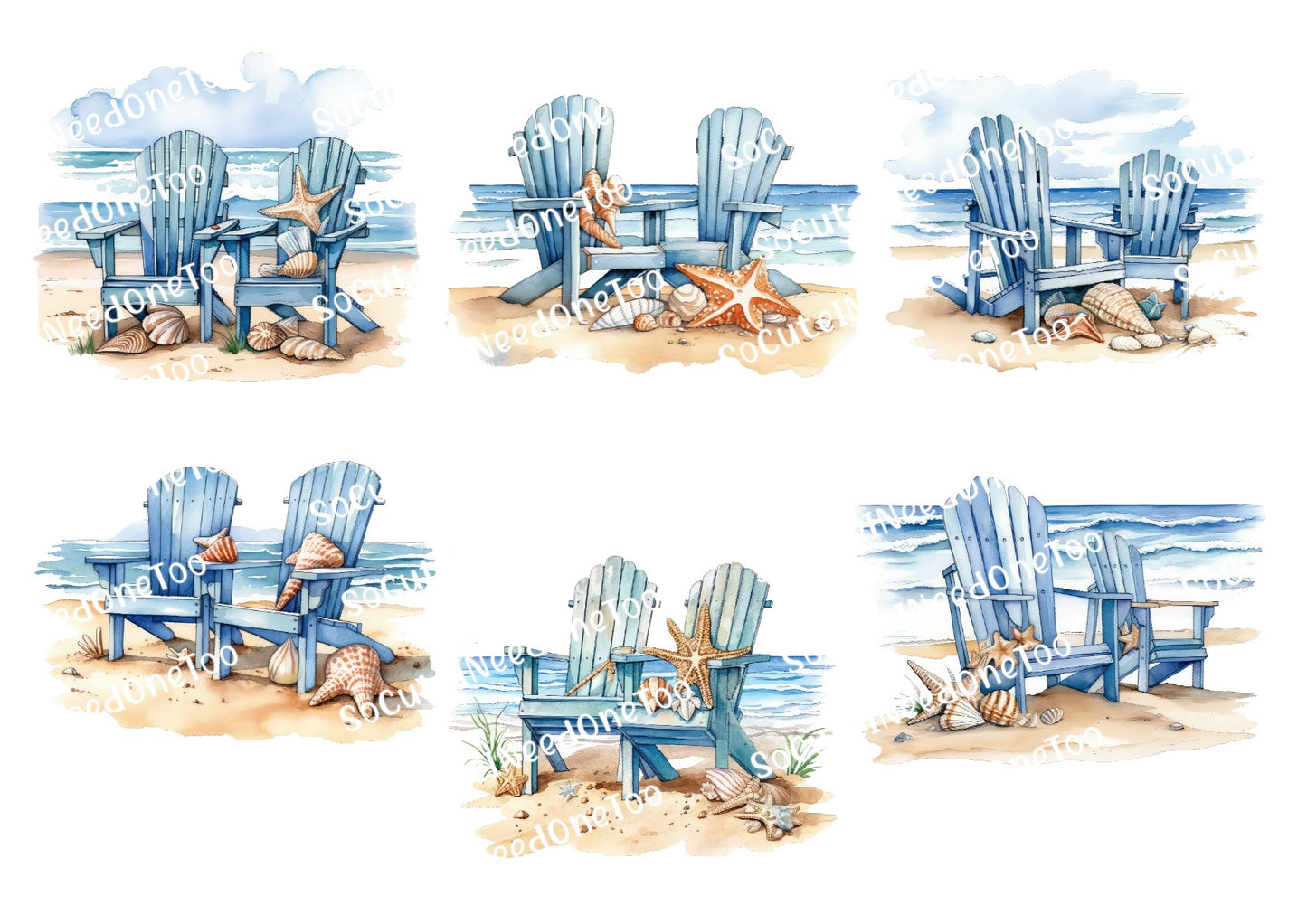 Beach Chairs Waterslide Decals - SoCuteINeedOneToo
