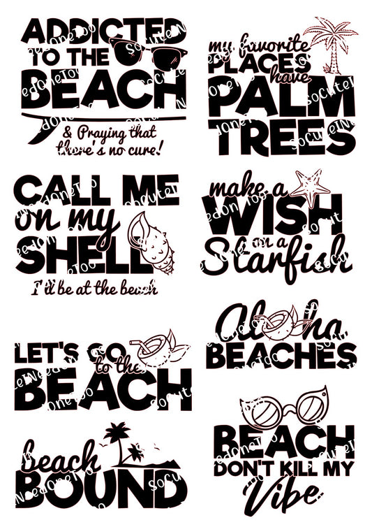 Beach Life #2 Waterslide Decals - SoCuteINeedOneToo