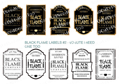 Calcomanías al agua Black Flame Labels n.° 1 