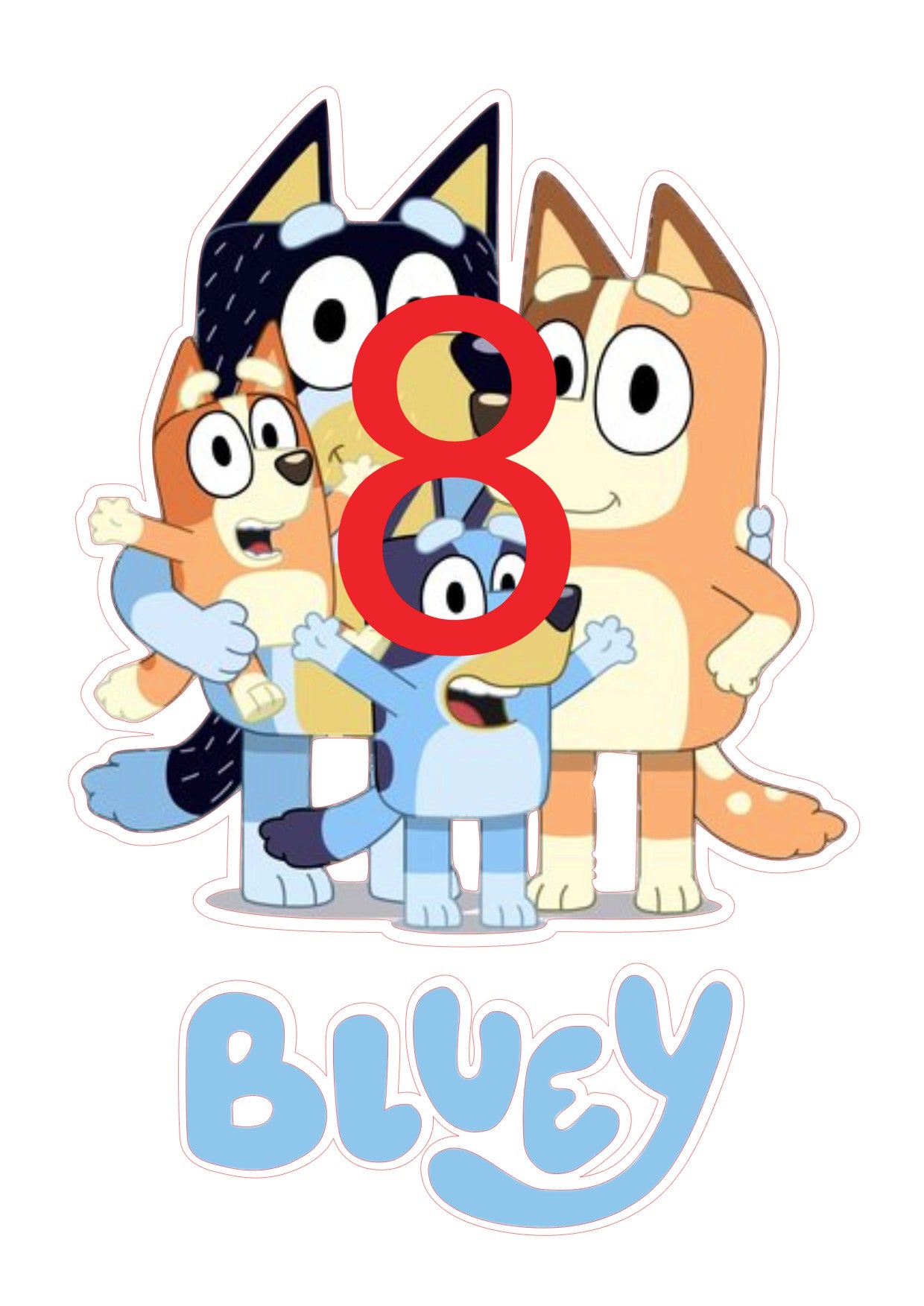 Bluey Big Stickers - Matte/Glossy Large Removable Stickers - Wall Decals - SoCuteINeedOneToo