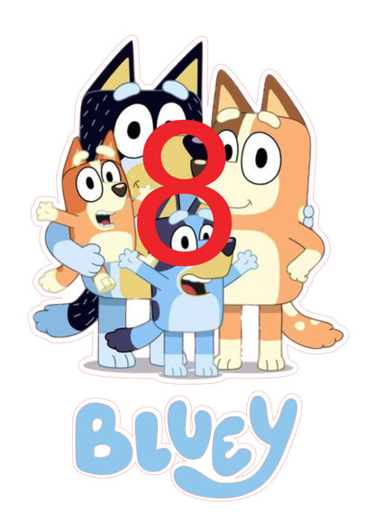 Bluey Big Stickers - Matte/Glossy Large Removable Stickers - Wall Decals - SoCuteINeedOneToo