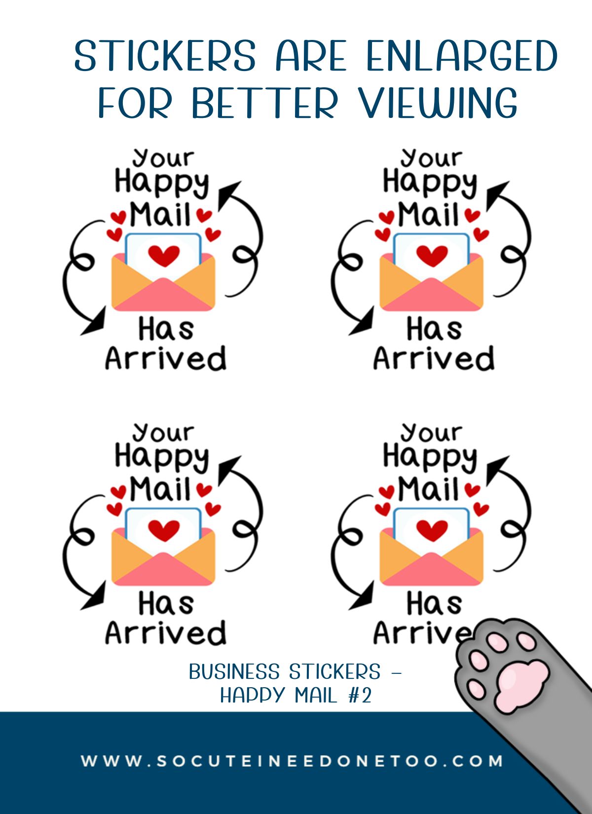 Business Stickers - Happy Mail Sticker #2 - SoCuteINeedOneToo