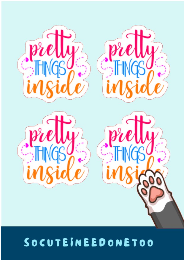 Business Stickers - Pretty Things Inside #2 PINK - SoCuteINeedOneToo
