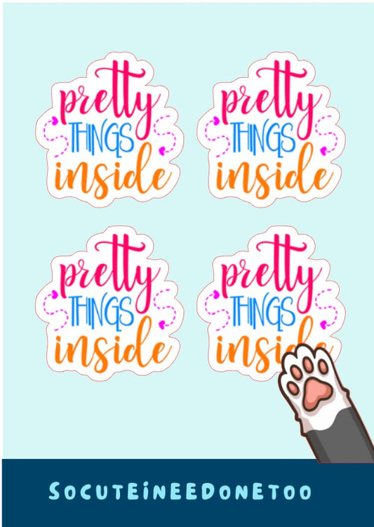 Business Stickers - Pretty Things Inside #2 PINK - SoCuteINeedOneToo