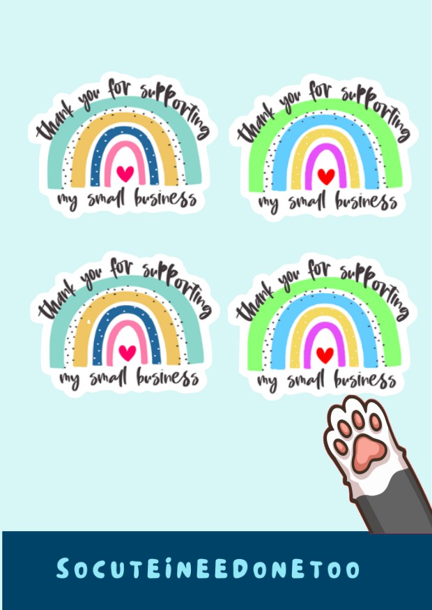 Business Stickers - Rainbow Stickers - SoCuteINeedOneToo