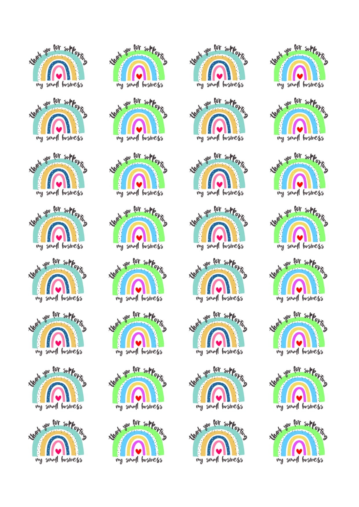 Business Stickers - Rainbow Stickers - SoCuteINeedOneToo