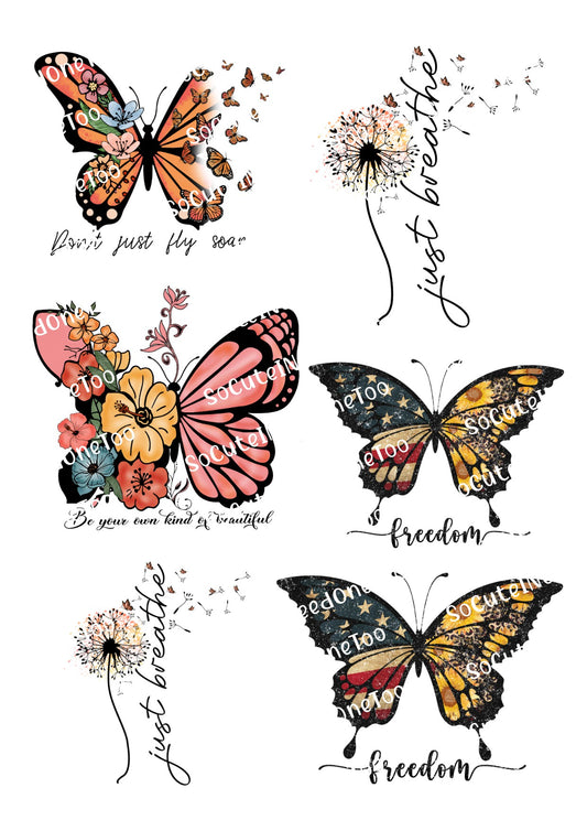 Butterflies - Don't just soar Waterslide Decals - SoCuteINeedOneToo