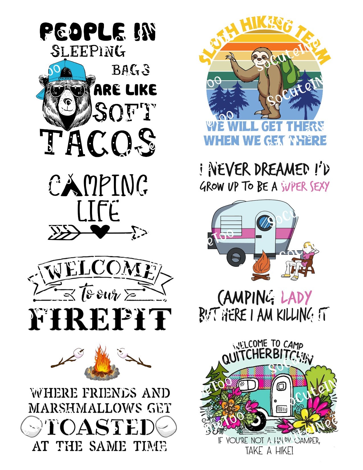 Camping #1 Waterslide Decals - SoCuteINeedOneToo