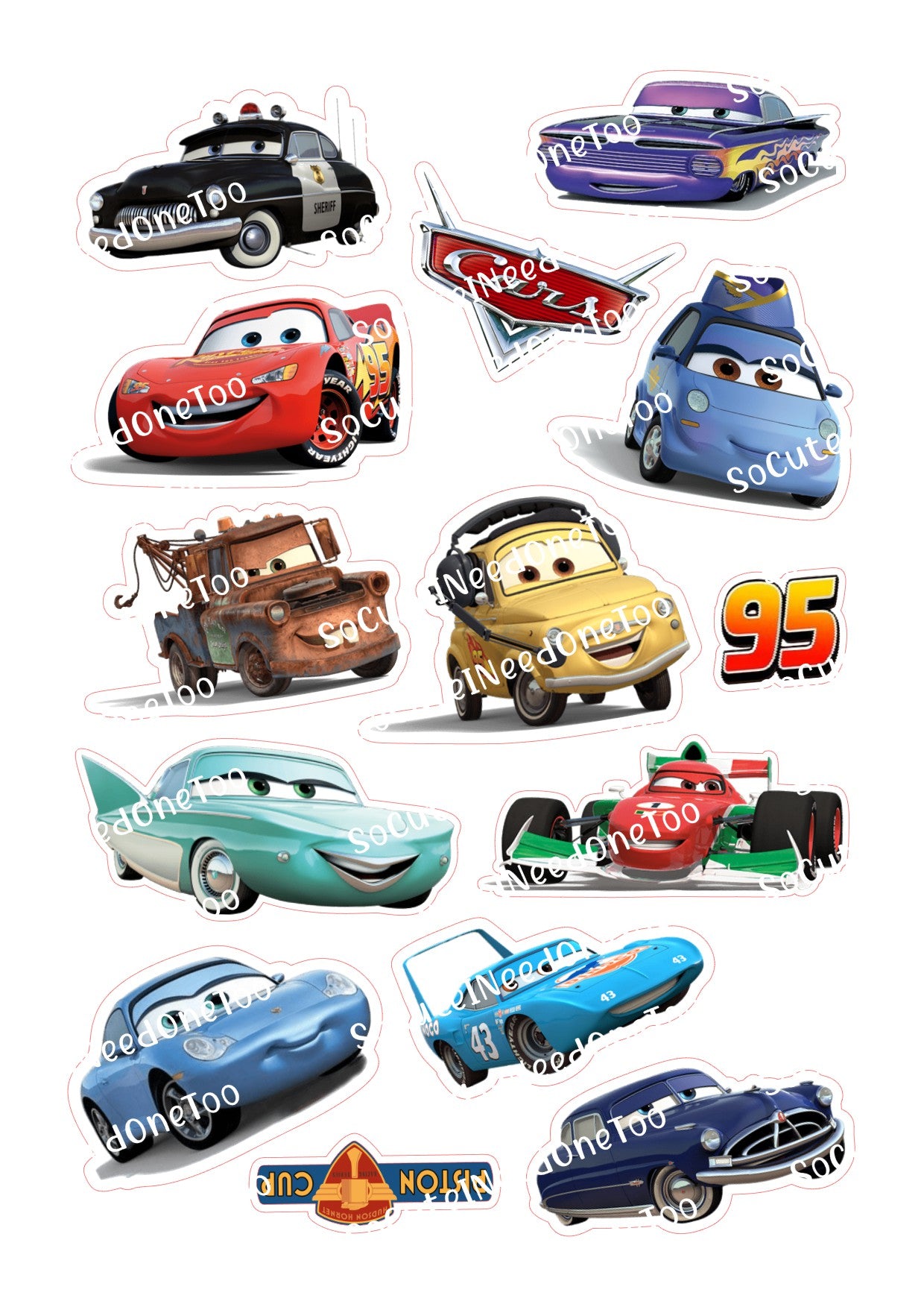 Race Car Sticker Sheet | Kids Stickers | Lightning & Racing Theme