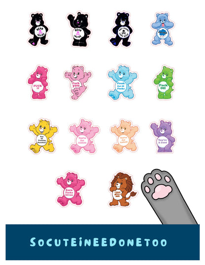 Care Bears 1.5 Inches Stickers SoCuteINeedOneToo