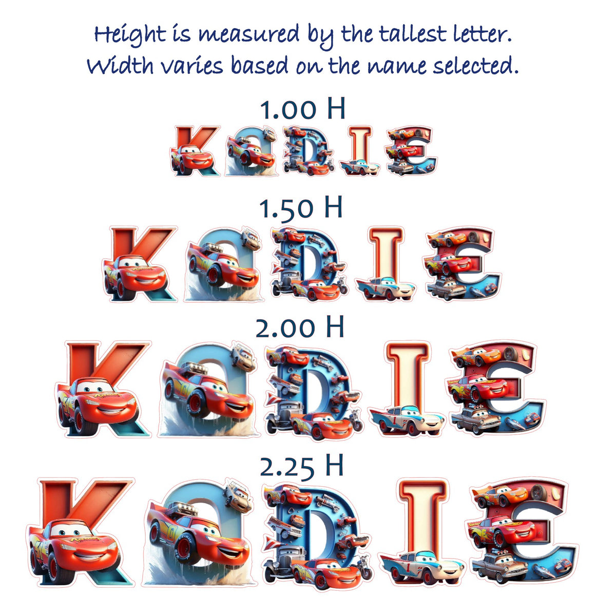 Race Car Alphabet Stickers | Custom Name Stickers | White or Clear | Personalized Kids Lettering | DIY Crafts & Tumblers