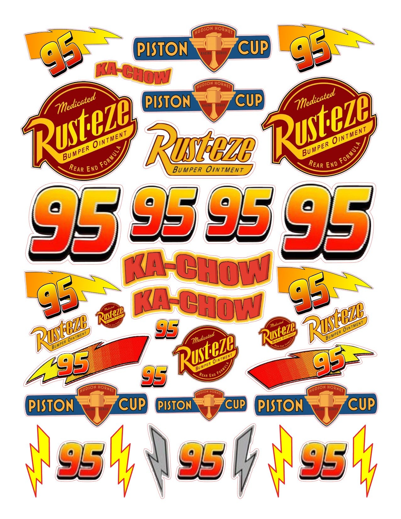 Race Car Sticker Sheet | Kids Stickers | Lightning & Racing Theme